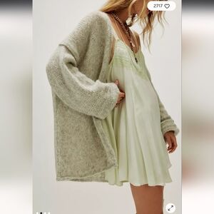 NWT Free People Marina SoftSpun Cardi Light Heather Grey - XS